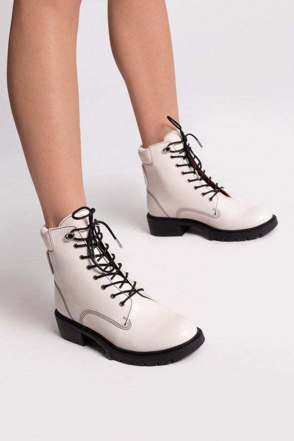 Coach deals white booties